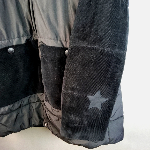 NORTH FACE Wmns Sz M Black Collarless Outdoor Snap Up Jacket ComfyCore Flawed - Picture 13 of 14